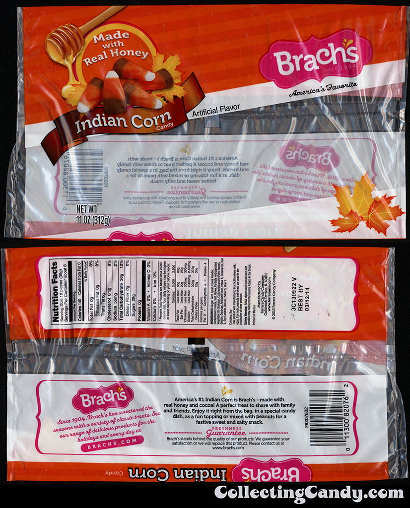 Ferrara Candy Company - Brach's - Indian Corn Candy - 11oz Halloween Fall seasonal candy packaging -2013