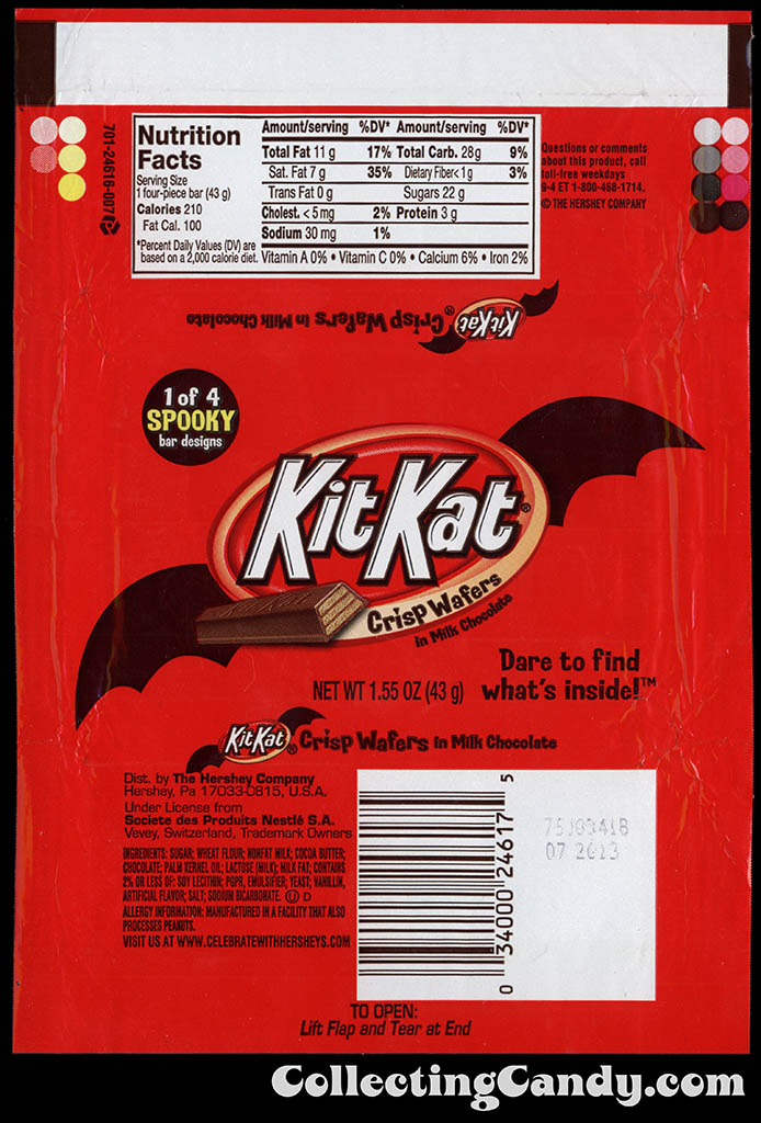 Hershey - Kit Kat - Spooky - 1_55 Halloween chocolate candy wrapper - October 2012
