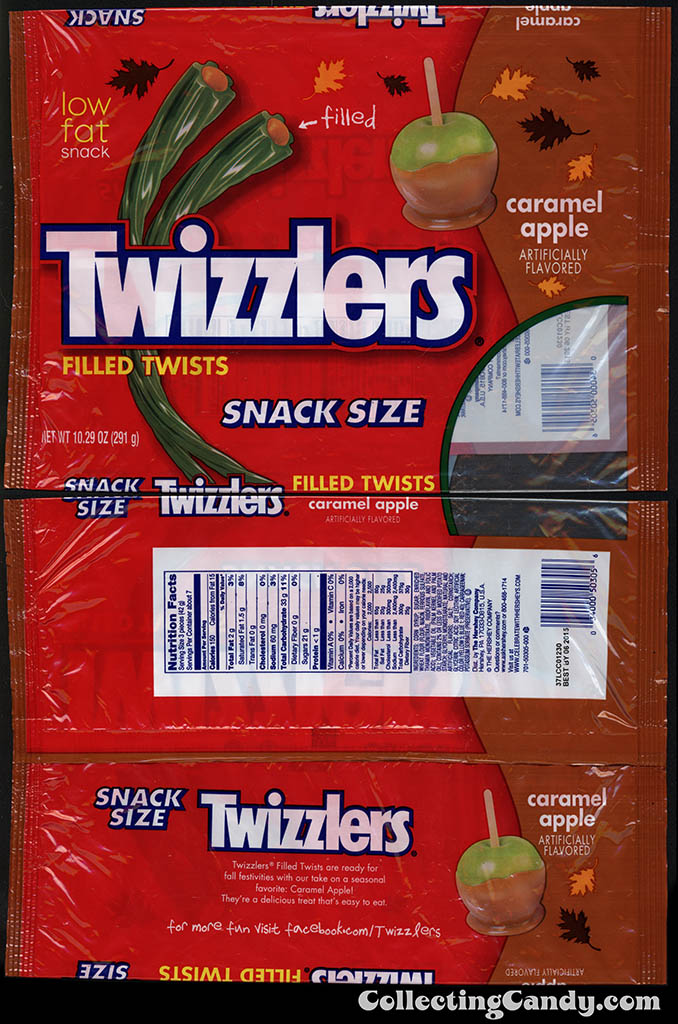 Hershey - Twizzlers - Caramel Apple Filled Twists - Snack Size - 10.29oz Halloween candy package - September 2014