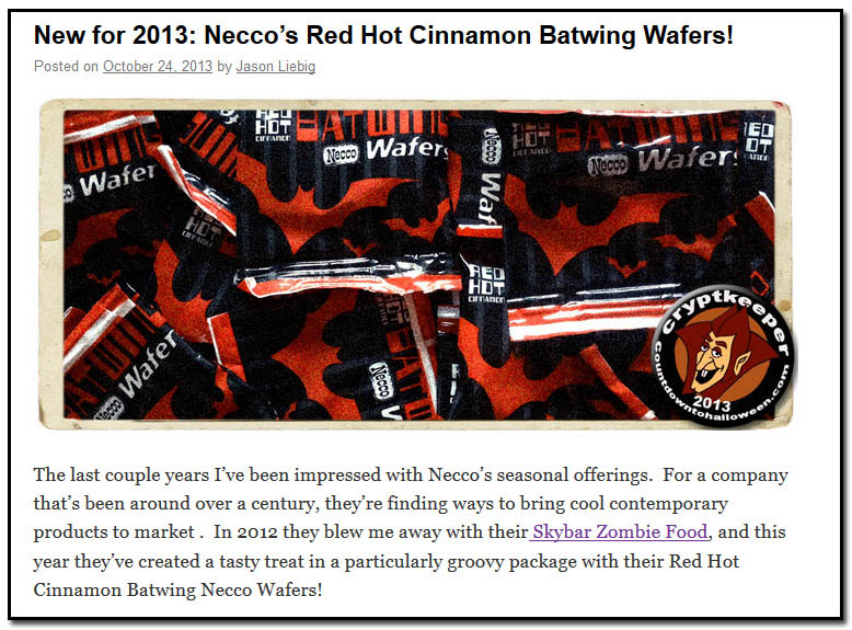 Necco Batwing Wafers - October 24th, 2013