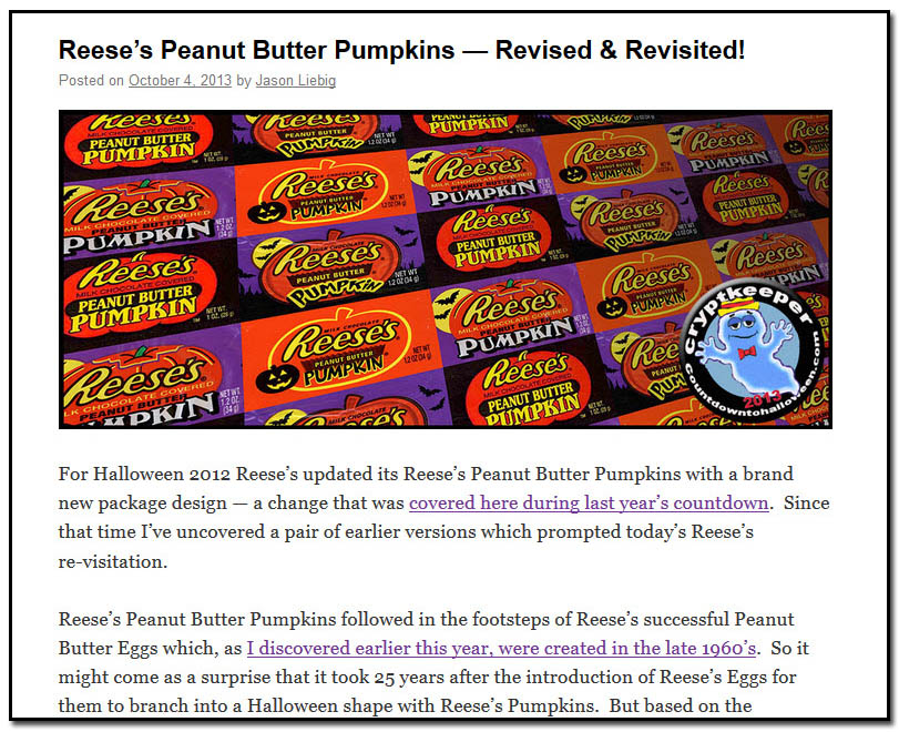 Reese's PB Pumpkins revised and Revisited - October 4th, 2013