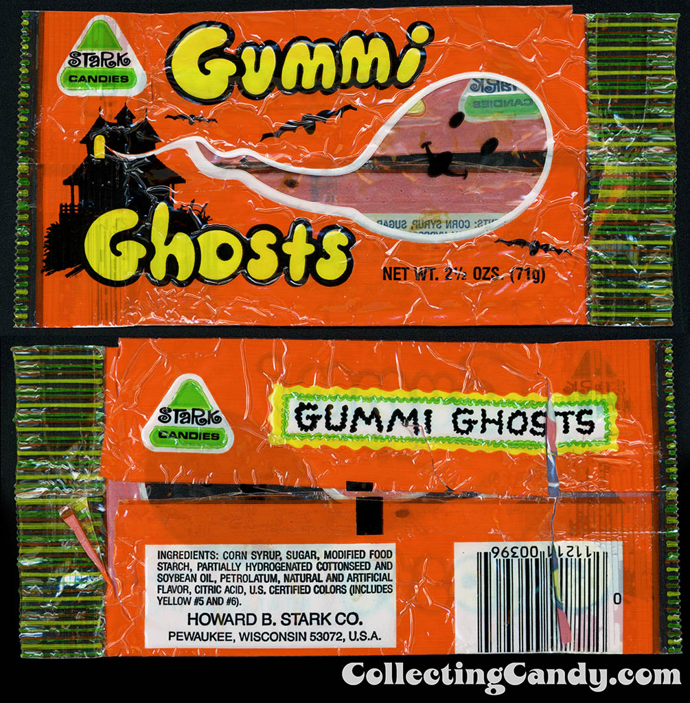 Stark Candies - Gummi Ghosts - 2 1/2 oz Halloween candy package - 1980's