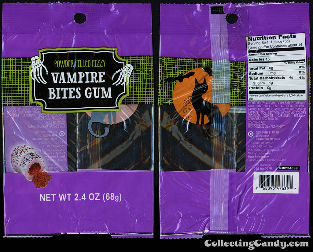 Target 2014 Halloween seasonal private label - Vampire Bites Gum - 2_4 oz powder-filled fillzy gum package - 2014