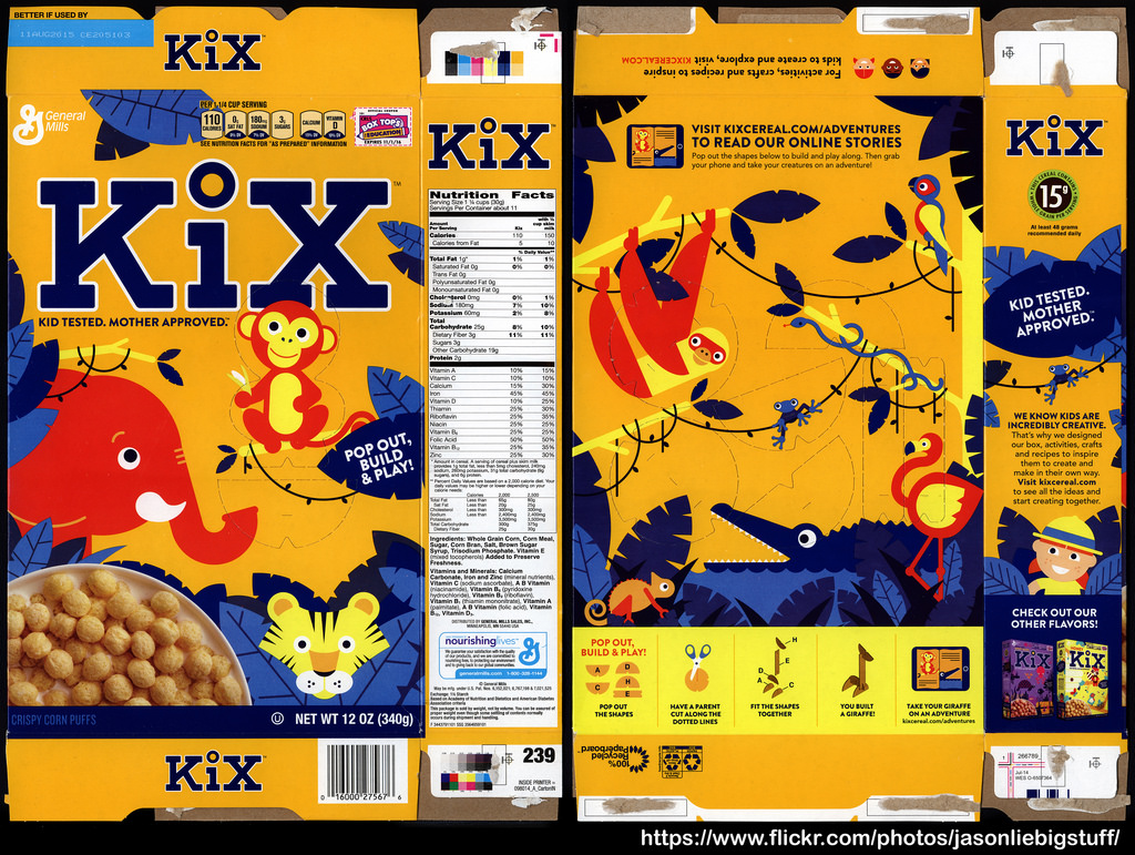 General Mills - Kix - Pop Out Build and Play - Target exclusive - cereal box - September 2014