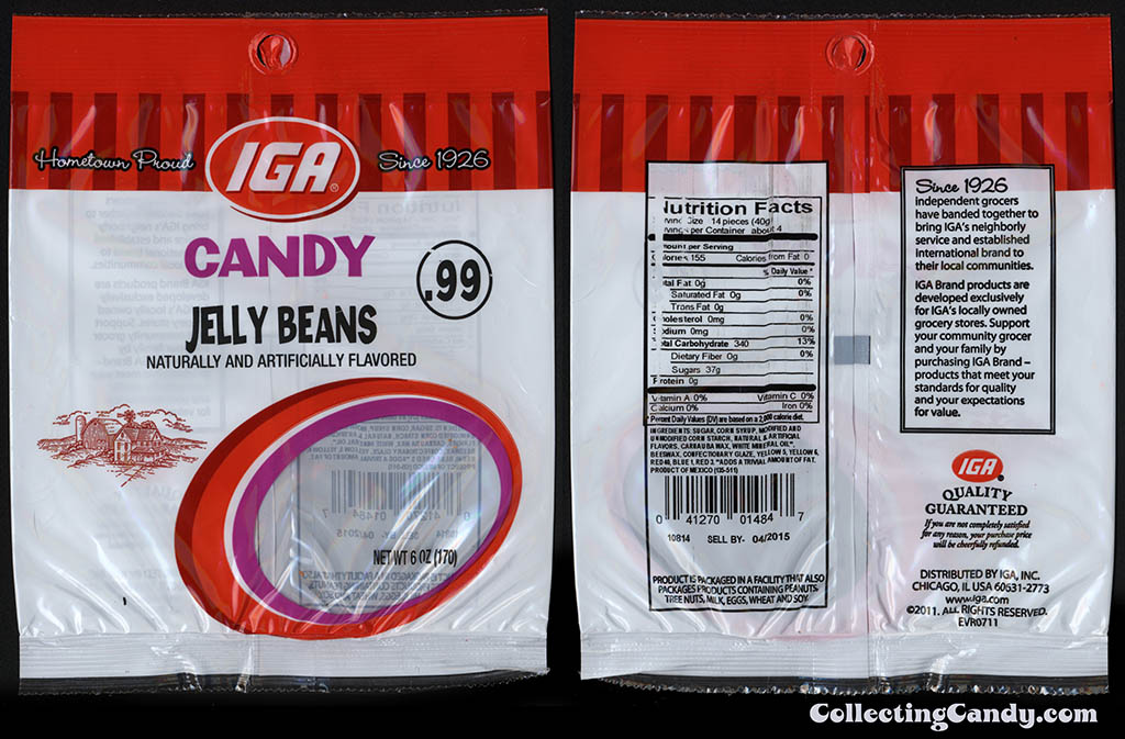 IGA - Jelly Beans - 99-cent grocery private label brand candy package - Summer 2014