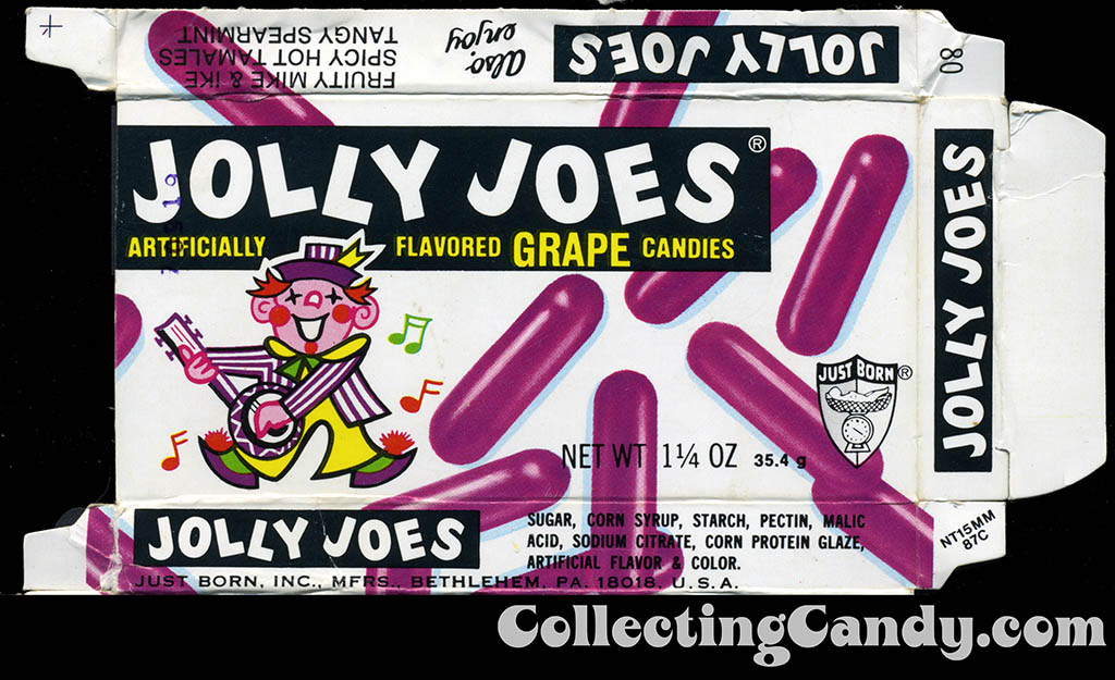 Just Born - Jolly Joes - no offer - candy box - 1970's