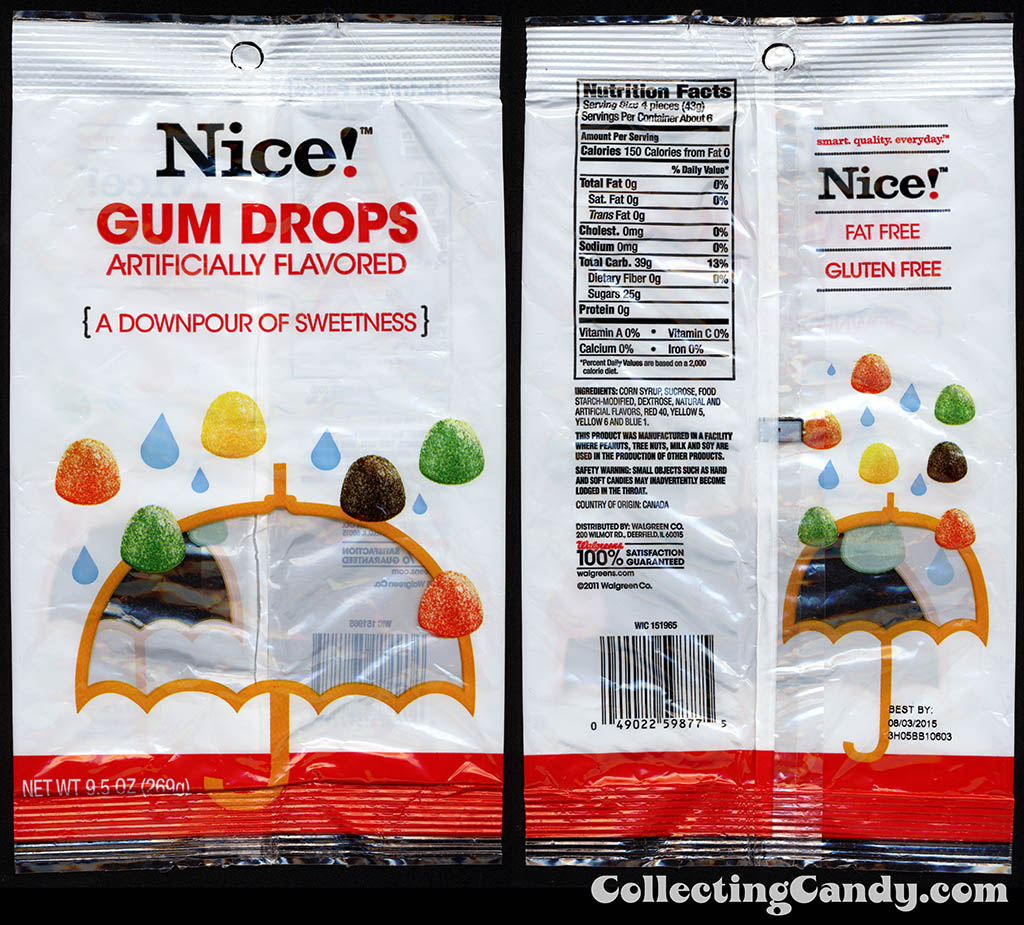 Walgreens - Nice! - Gum Drops - 9.5 oz private label store-brand candy package - 2013