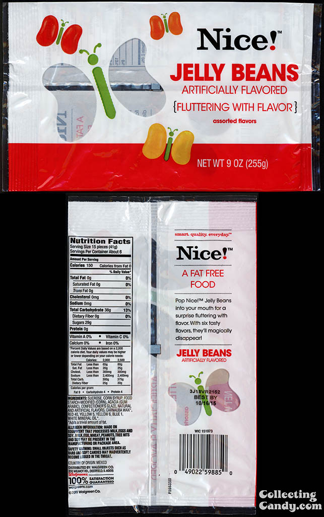 Walgreens - Nice! - Jelly Beans - 9 oz private label store-brand candy package - 2013