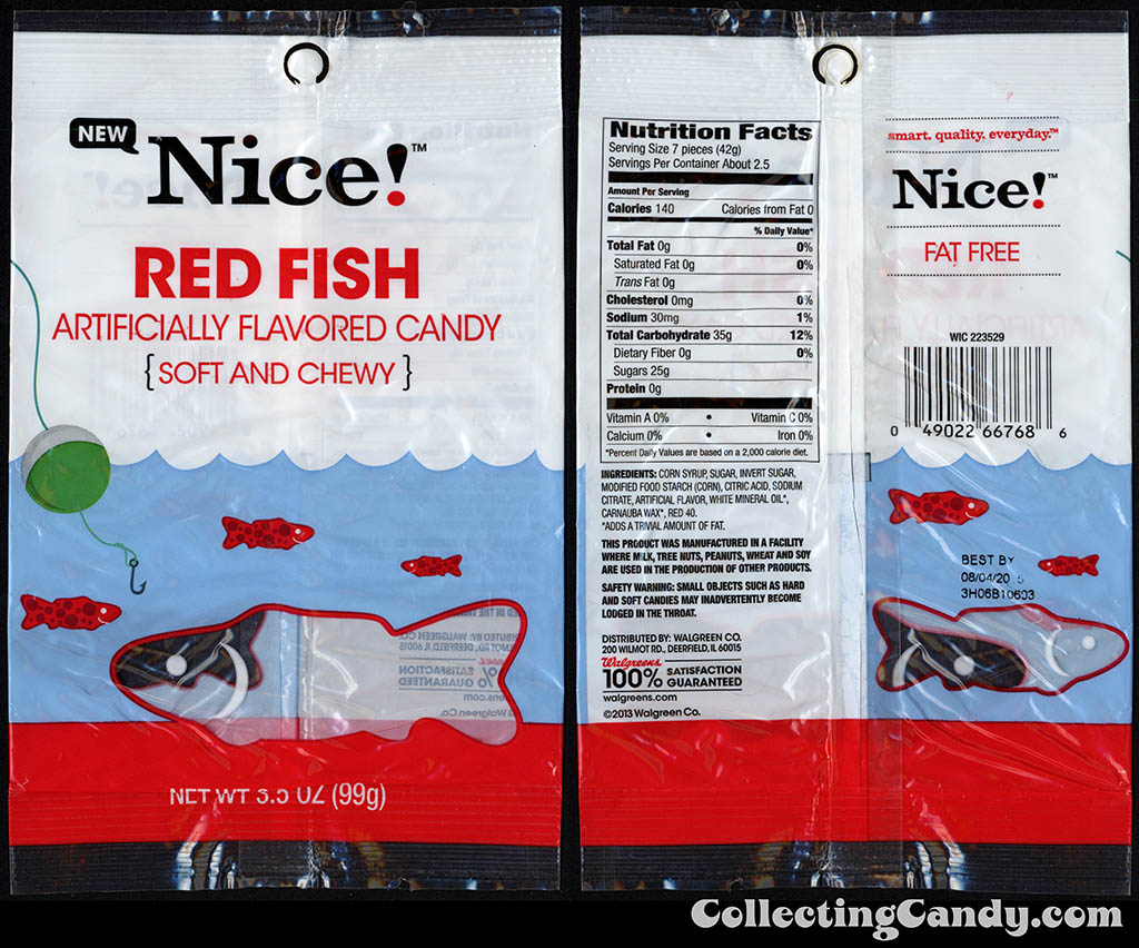 Walgreens - Nice! - Red Fish - New - 3.5 oz private label store-brand candy package - 2013