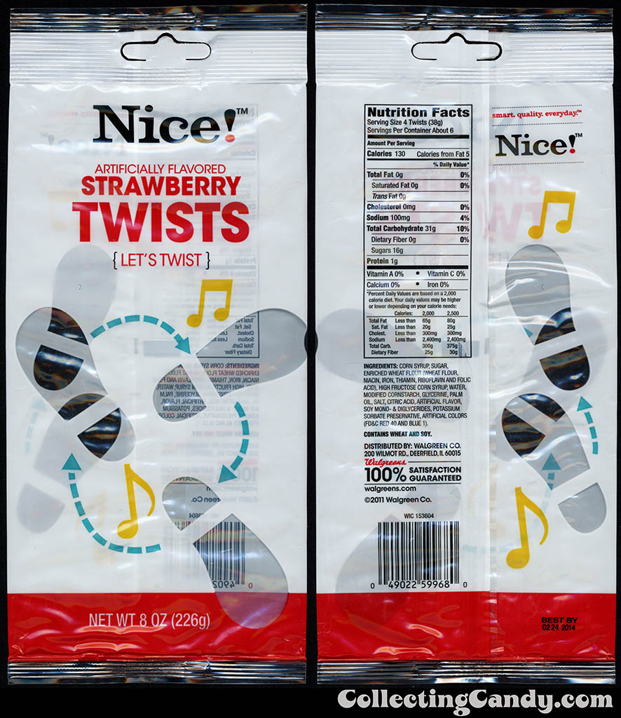 Walgreens - Nice! - Strawberry Twists - 8oz private label store-brand candy package - 2013