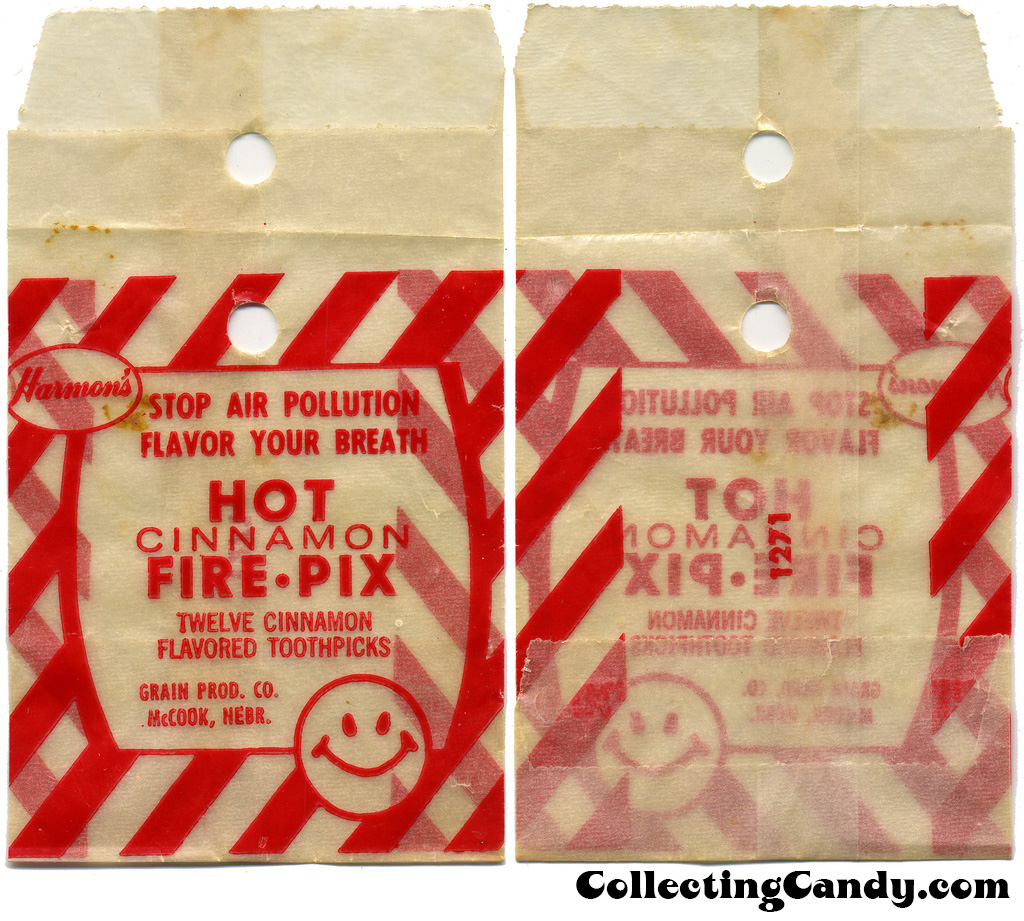 Harmon's - Hot Cinnamon Fire-Pix - smiley face - package - 1970's