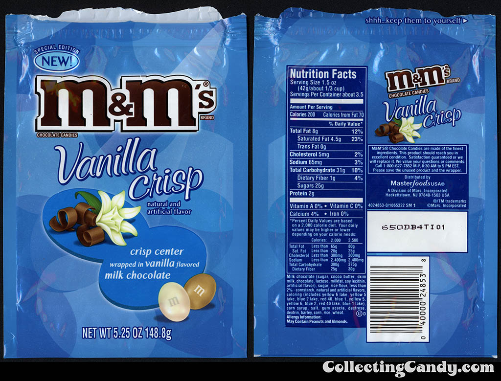 Mars-Masterfoods - M&M's Vanilla Crisp - Special Edition NEW - 5.25 candy package - 2006