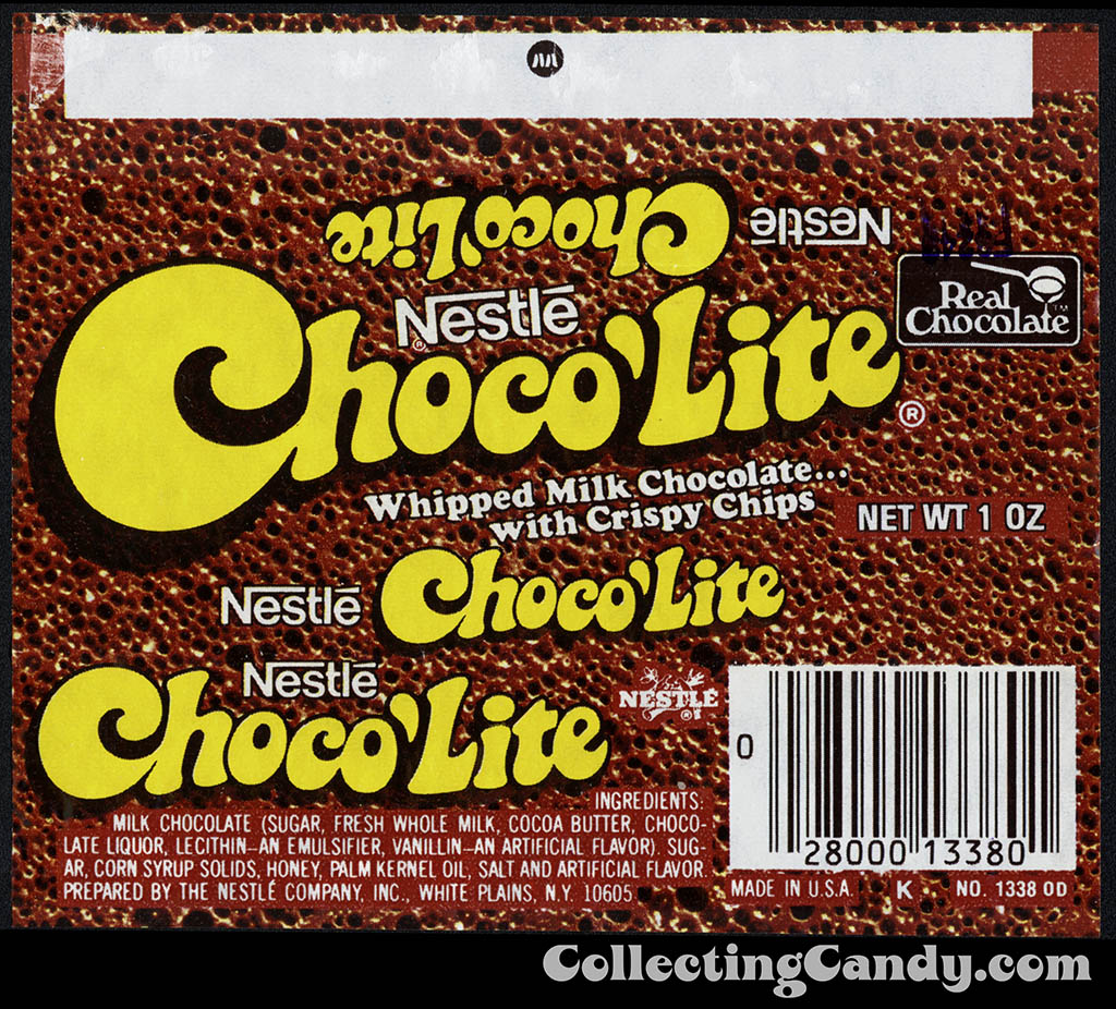 Nestle - Choco'Lite - white UPC - 1 oz chocolate candy bar wrapper - 1982-83