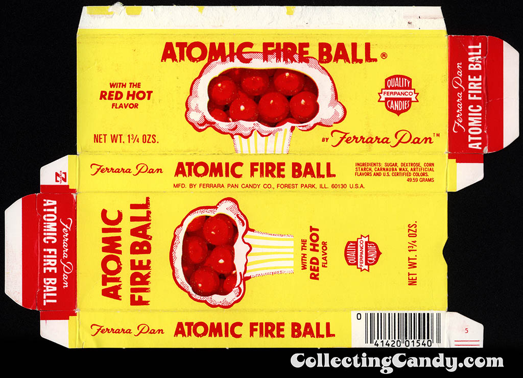CC_Ferrara Pan - Atomic Fire Ball - 1 3/4 oz candy box - 1981