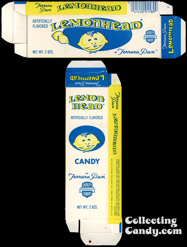 Ferrara Pan - Lemonhead - 2 oz candy box - early 1980's