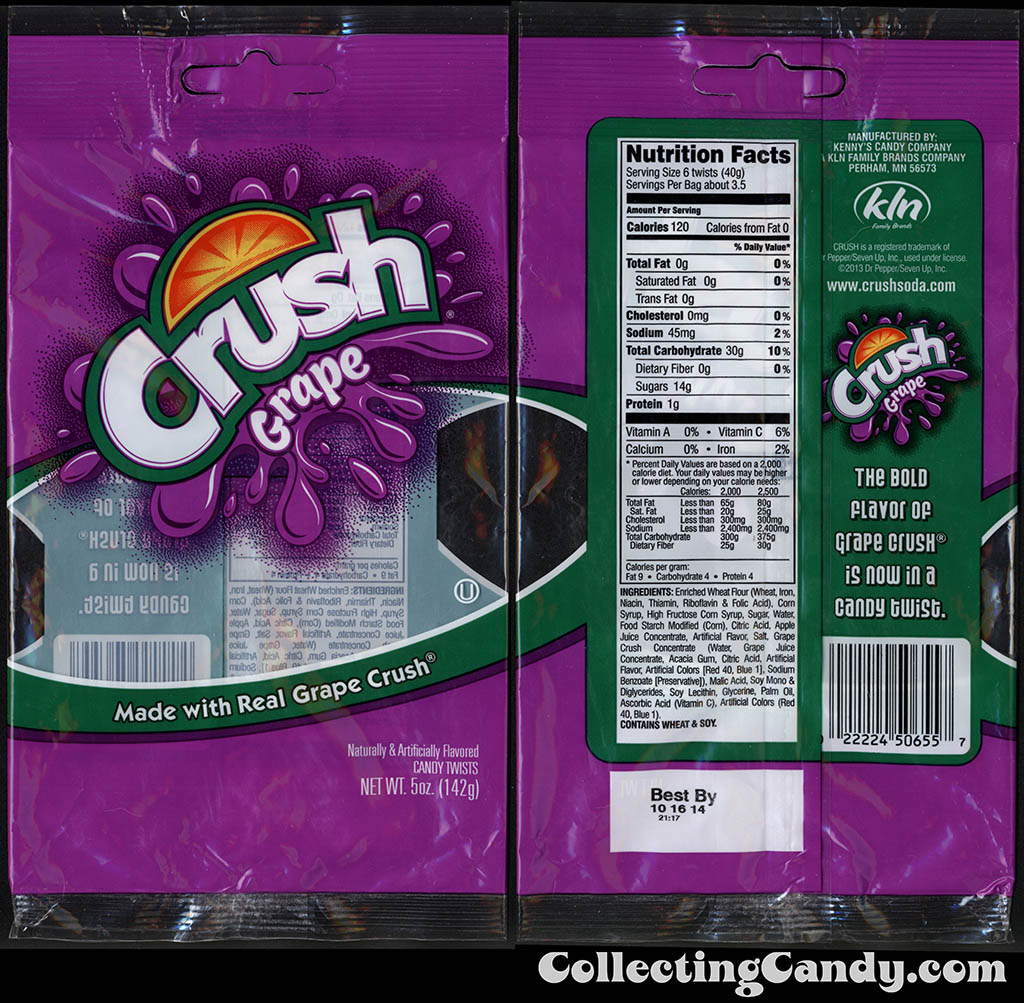 KLN - Kenny's Candy Company - Crush Grape - licorice twists - 5oz candy package - 2014