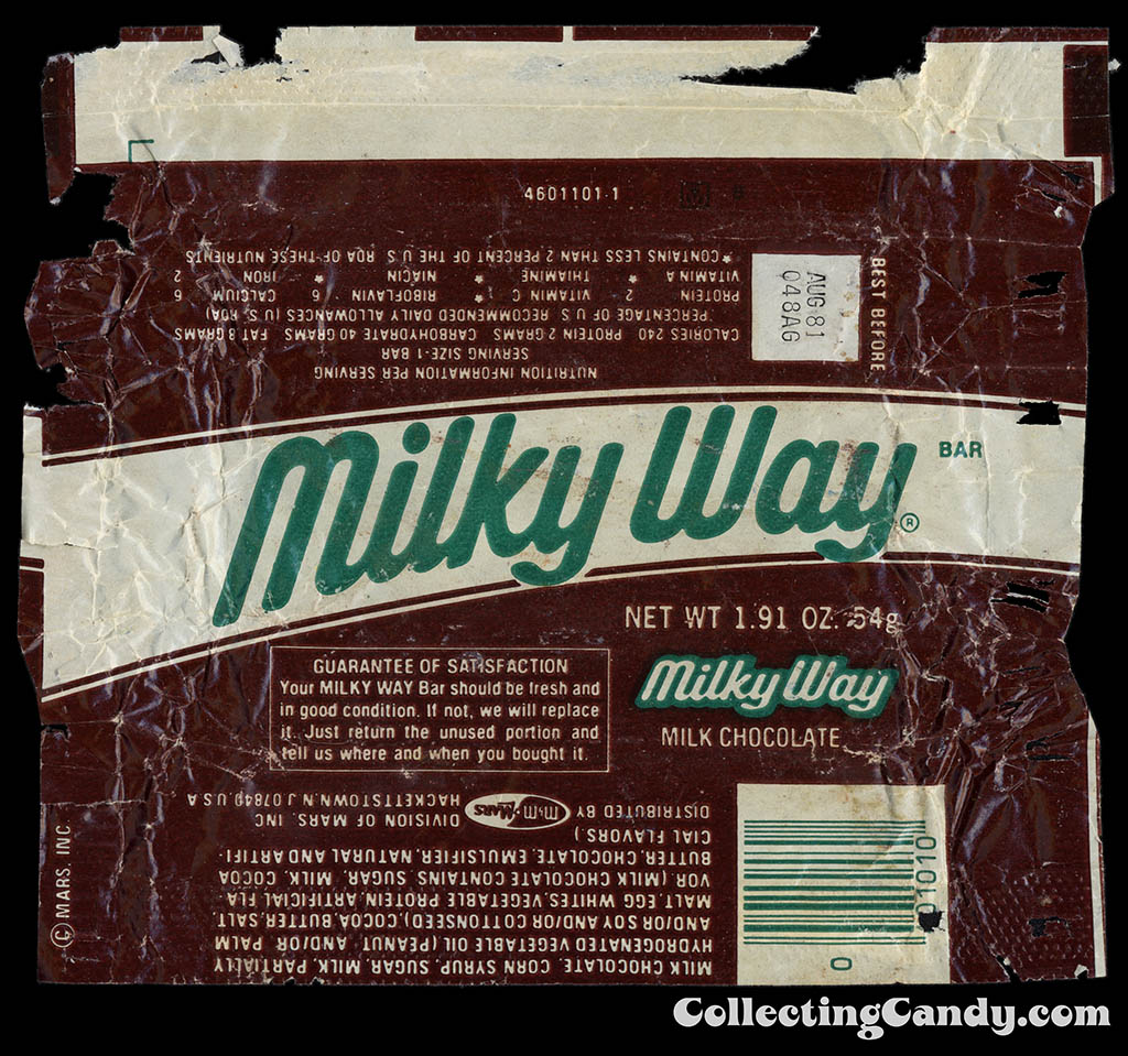 M&M-Mars - Milky Way - chocolate candy bar wrapper - 1980