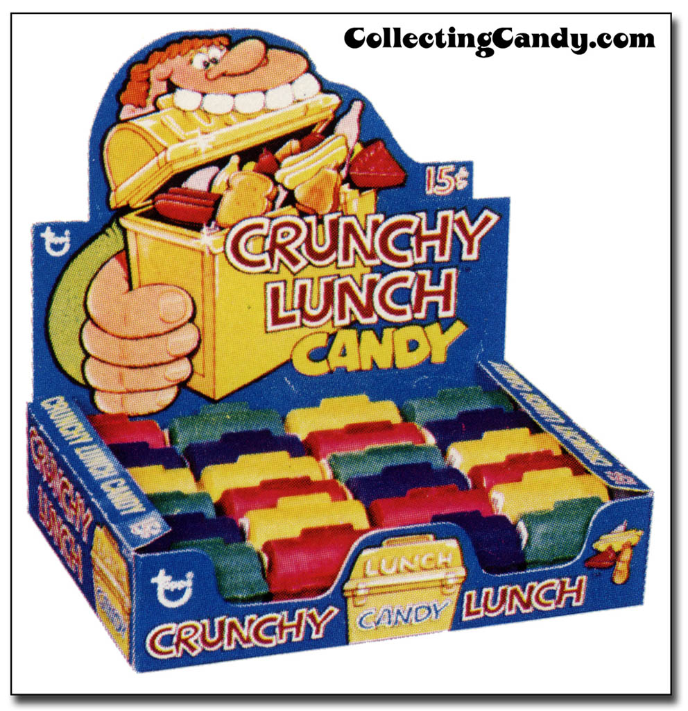 Topps - Crunchy Lunch Candy - display box photo from promotional flyer - late 1970's