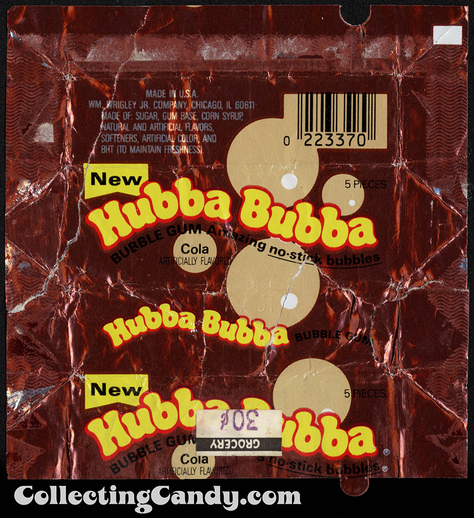 Wrigley - Hubba Bubba - Cola flavor - NEW - bubble gum candy wrapper - early 1980's