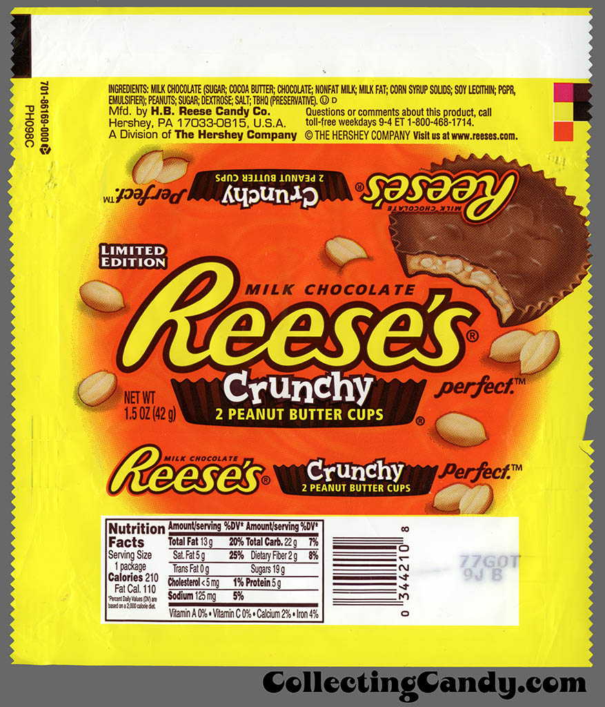 Hershey - Reese's Crunchy Limited Edition - candy wrapper - 2008