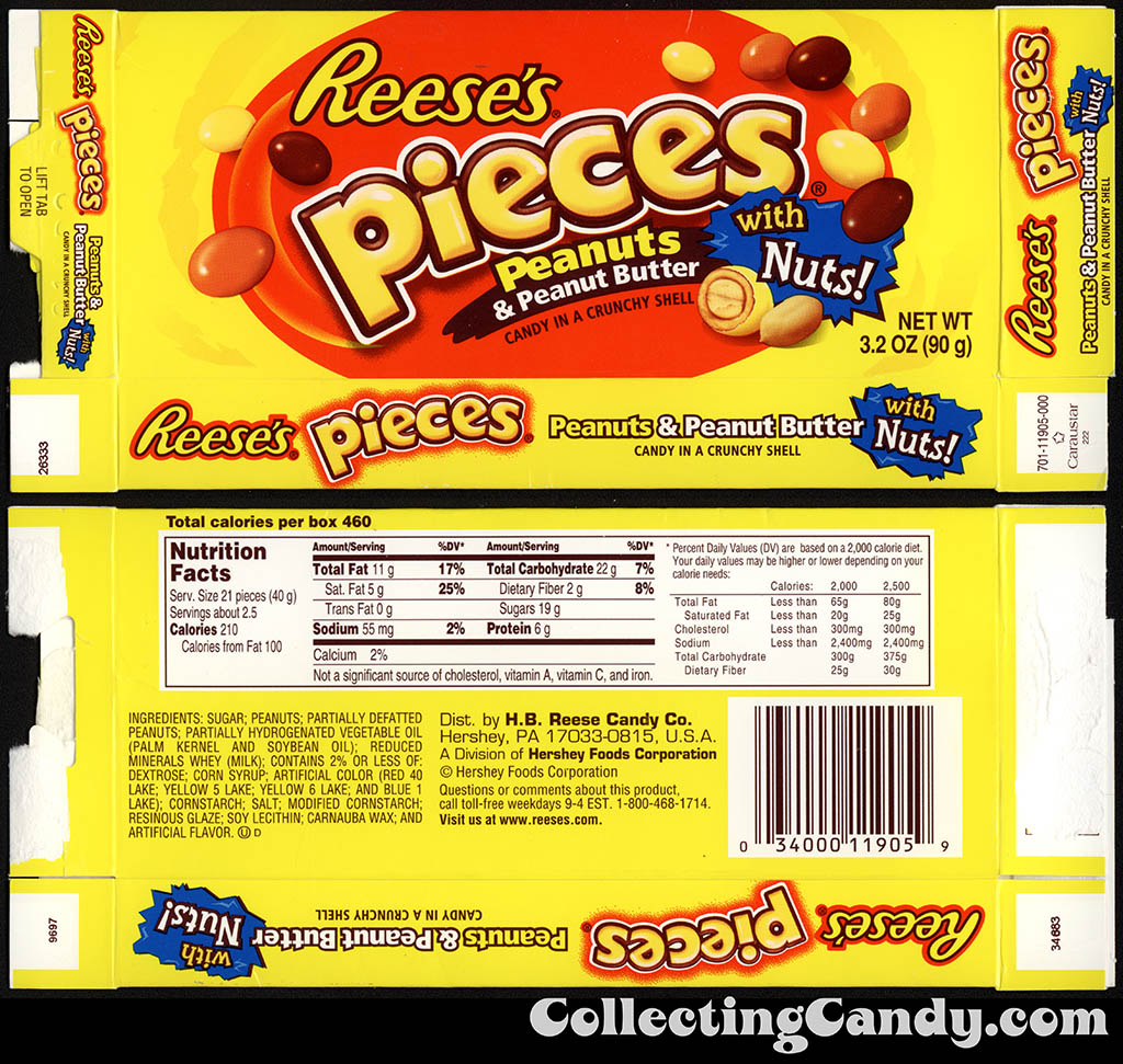 Hershey - Reese's Pieces with Nuts - 3.2 oz candy box - 2005