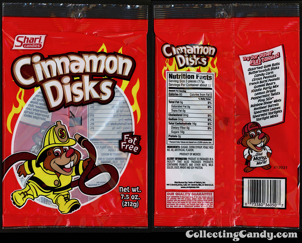Shari Candies - Cinnamon Disks - 7_5oz candy package - 2013