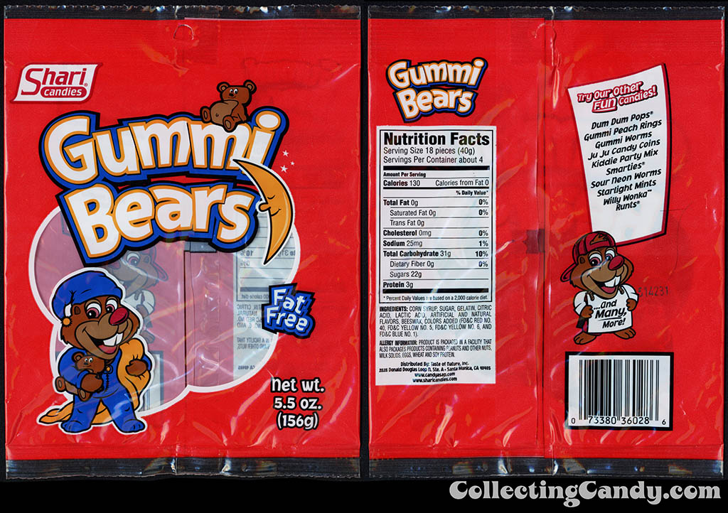 Shari Candies - Gummi Bears - 5.5 oz candy package - 2015