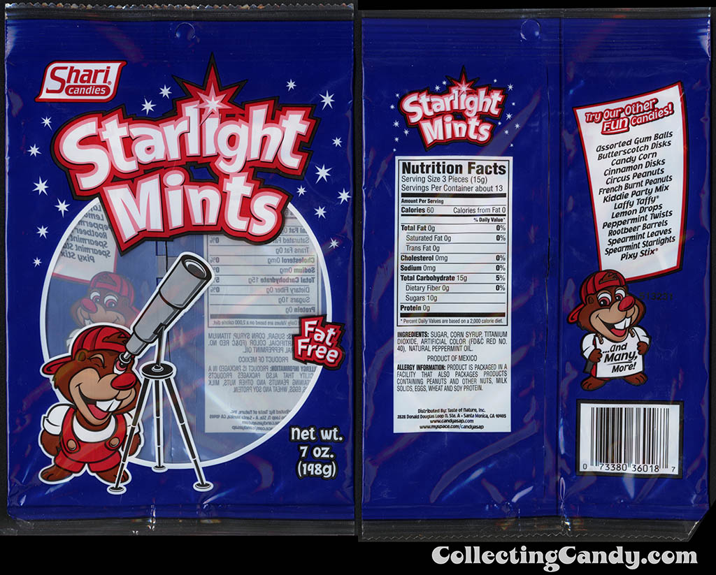 Shari Candies - Starlight Mints - 7 oz gummi candy package - 2015