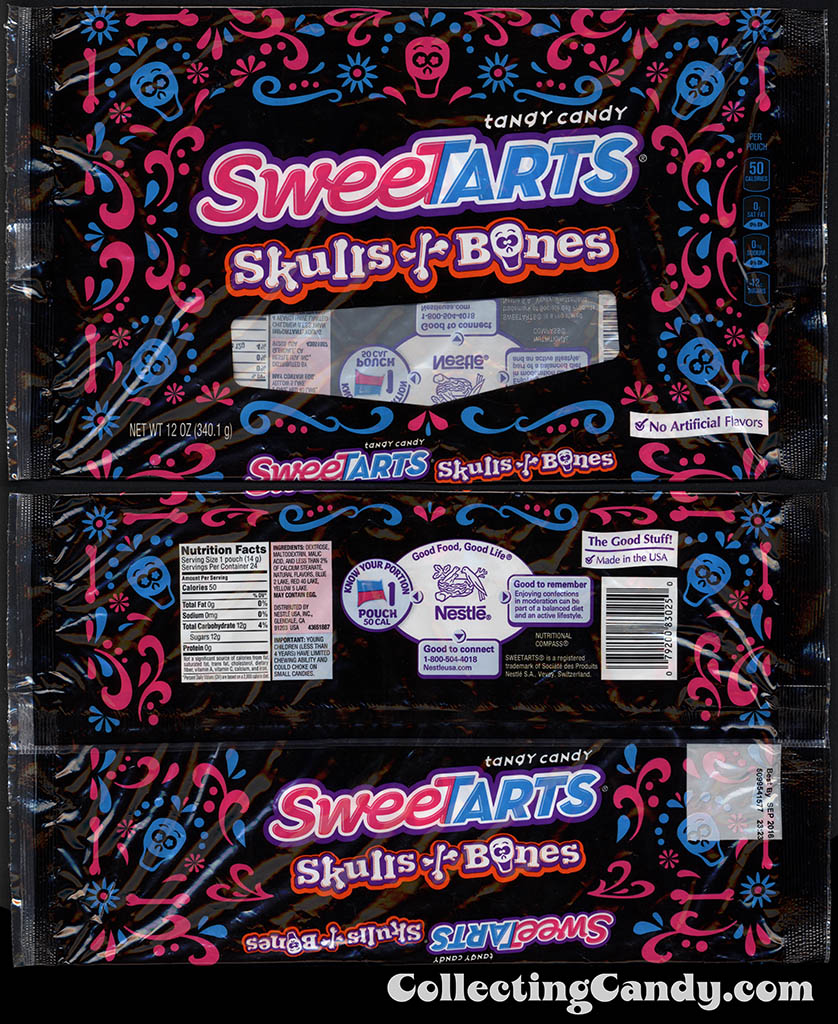 Nestle - Sweetarts Skulls & Bones - 12 oz Halloween multi-pack candy package - October 2015