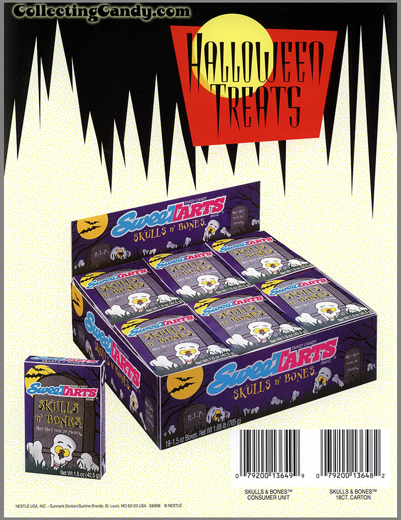 Sunmark-Sunline - Halloween Treats - Sweetarts Skulls n' Bones - promotional flyer sheet - 1990's