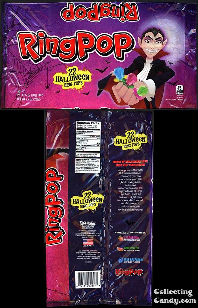 Topps - Bazooka - Ring Pop - 7_7oz 22 pops Halloween Vampire multi-bag package - 2015