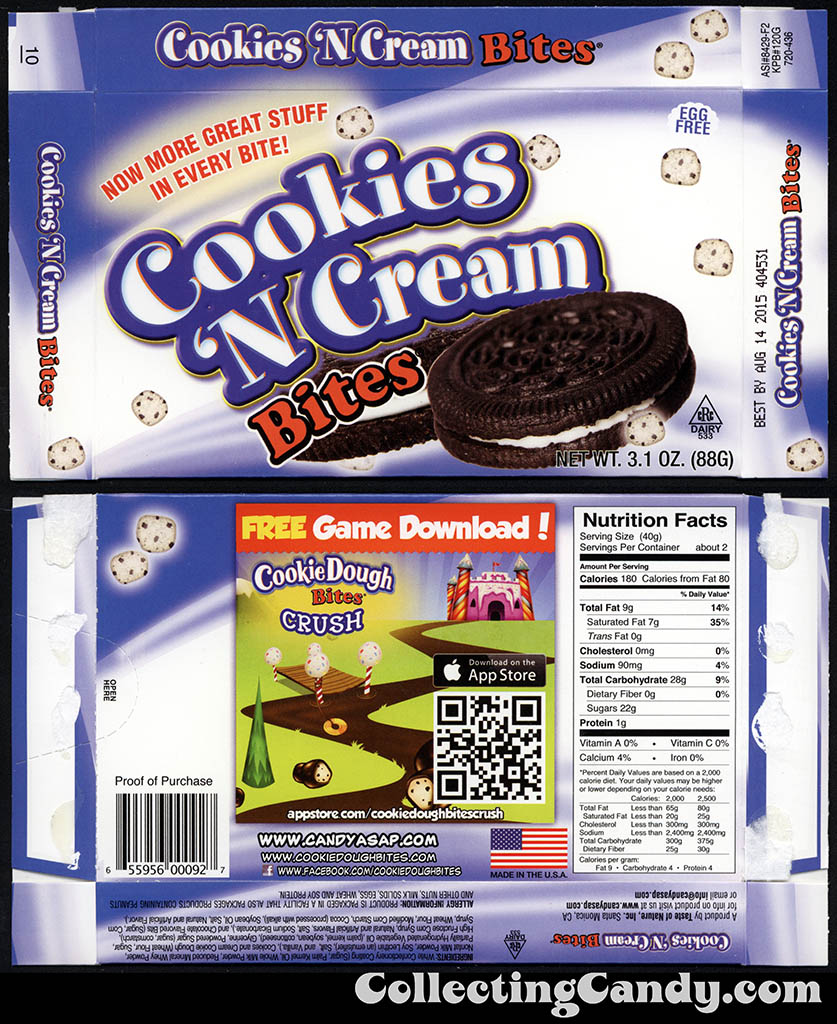 Taste of Nature - CandyASAP - Cookies 'N Cream Bites - Free Game Download - 3.1 oz candy box - September 2014