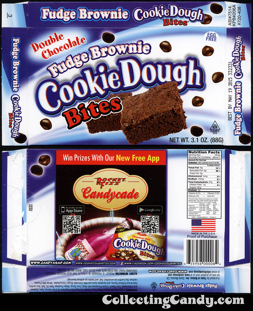 Taste of Nature - CandyASAP - Double Chocolate Fudge Brownie Cookie Dough Bites - Rocket Fizz Candycade game - 3.1 oz candy box - September 2014