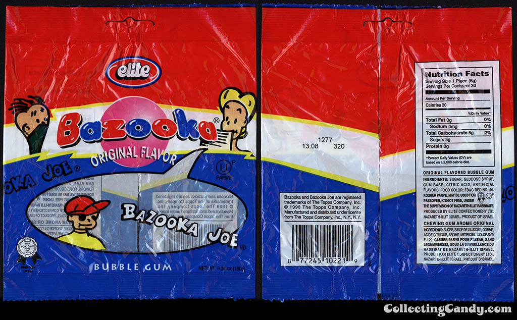 Elite - Bazooka original flavor - 6 3/4 oz Kosher bubblegum package - 2014