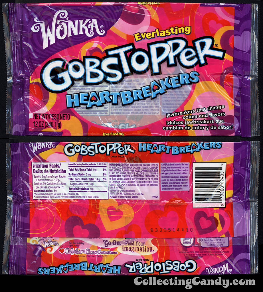 Nestle - Wonka - Gobstopper Heartbreakers - 12oz Valentine's candy package - January 2014