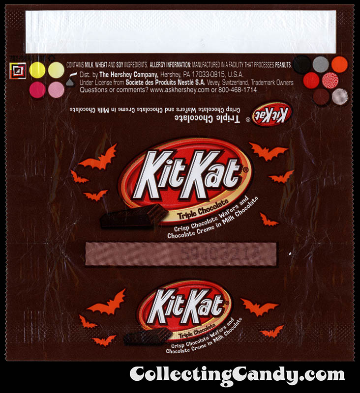 Hershey - Kit Kat Triple Chocolate - Halloween snack size individual wrapper - October 2016