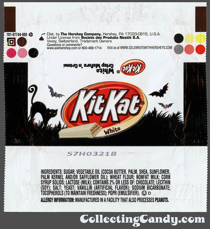 Hershey - Kit Kat White - Halloween snack size individual wrapper - October 2016