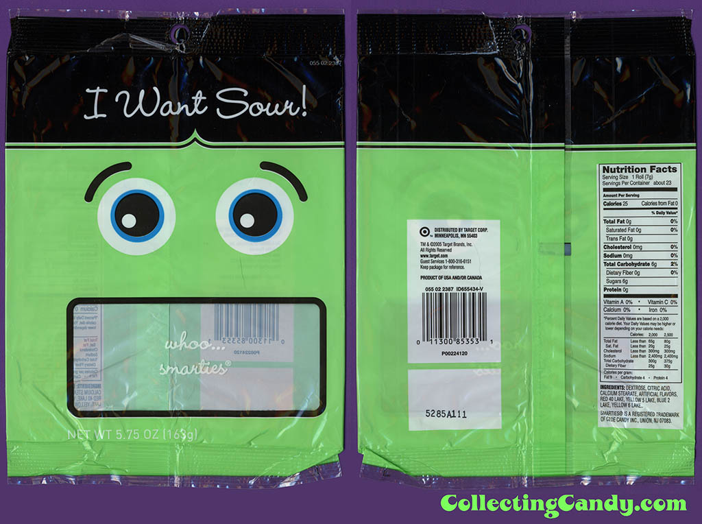 Target - I Want Sour - Smarties - 5.75 oz Halloween candy package - October 2005