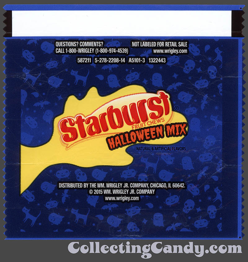 Wrigley - Starburst - Halloween Mix - Fun Size Halloween candy package wrapper - October 2015