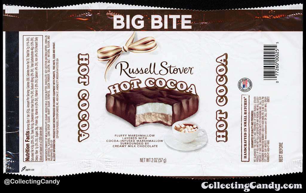 Russell Stover - Big Bite - Hot Cocoa - 2oz candy wrapper - 2015